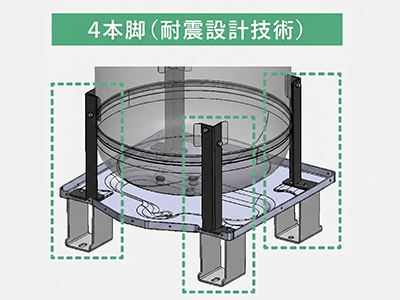 4本脚耐震設計で災害時にも備えられる