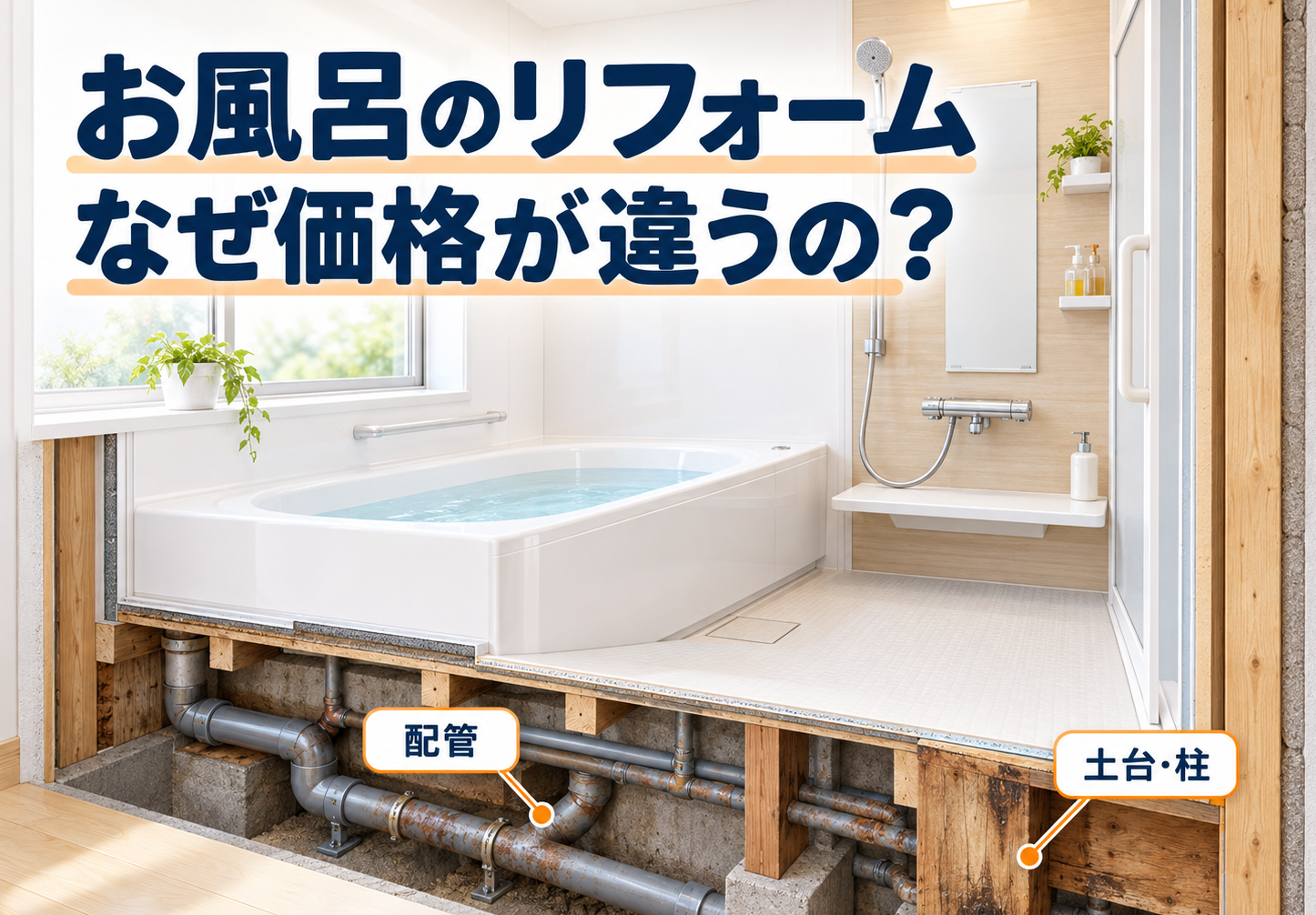 他リフォーム店や家電量販店やホームセンターで、お風呂のリフォームが安くできるのはなぜですか？