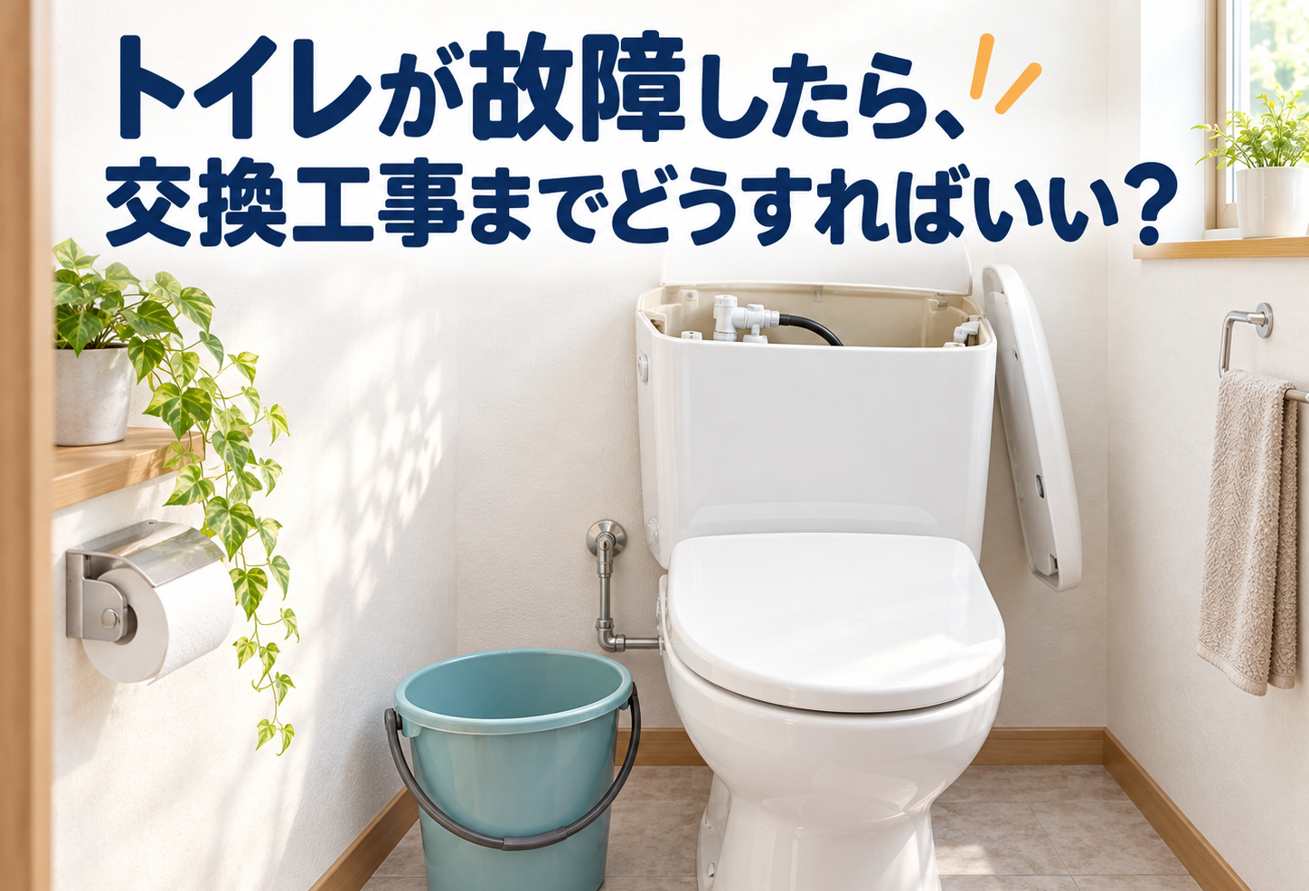 トイレが故障したら、交換工事までの間どうすればいい？